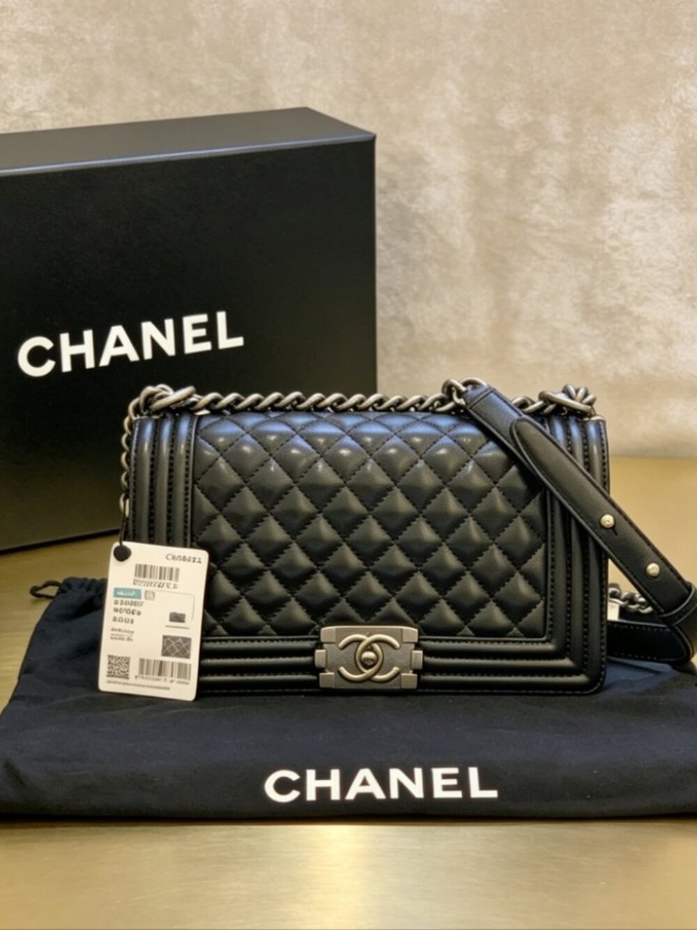 Chanel Boy Medium in Quilted Lambskin